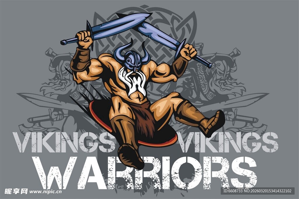 维京勇士形象插画