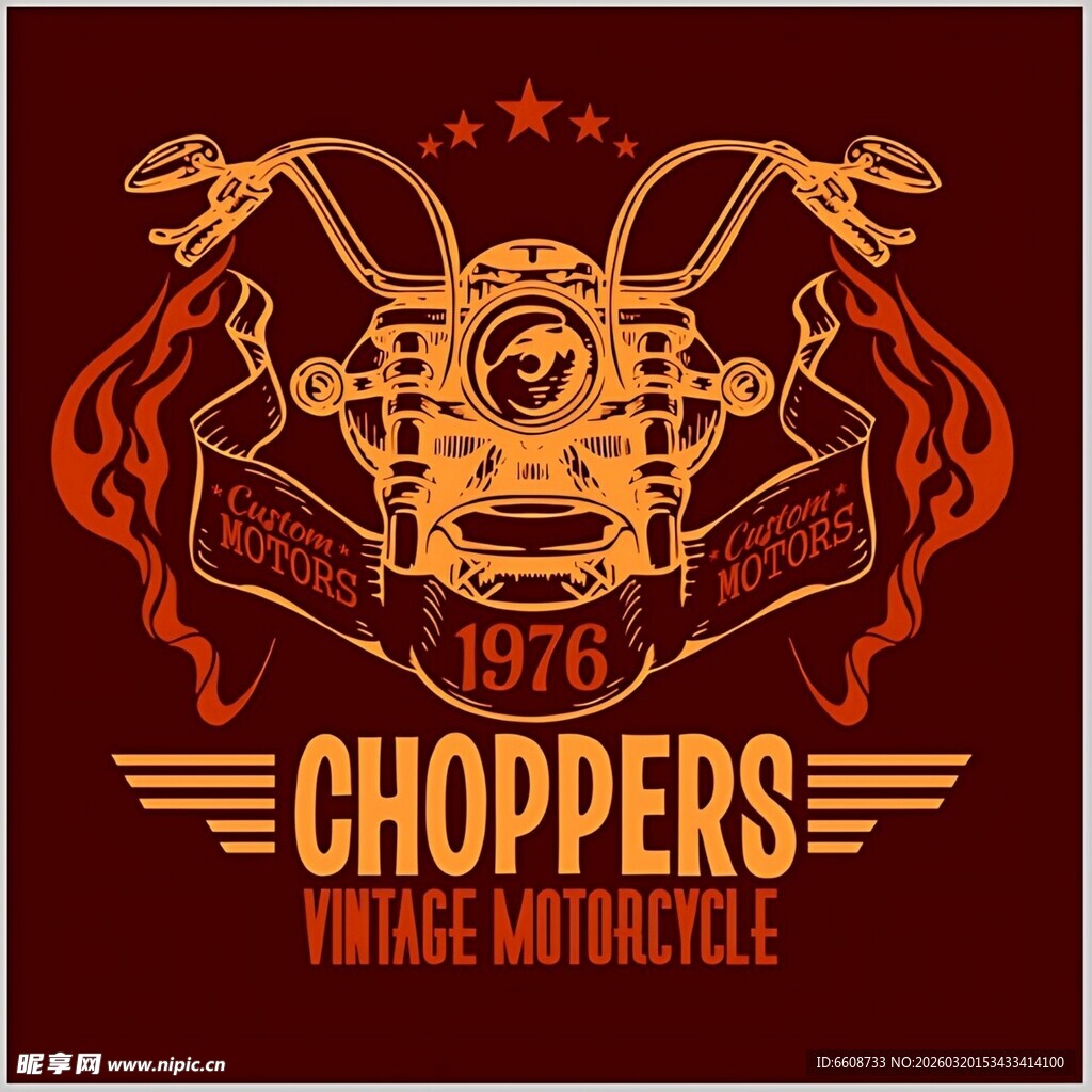 复古摩托车图案设计