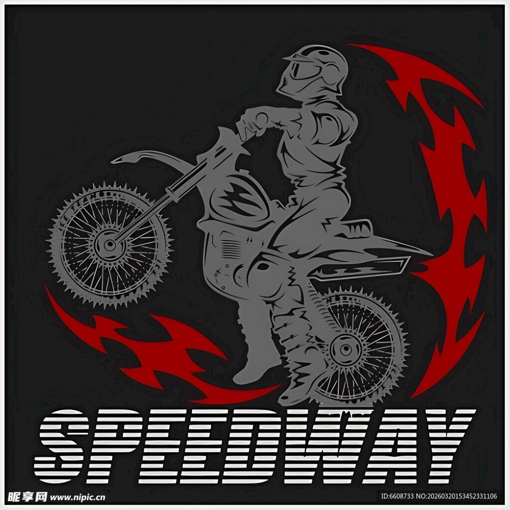摩托车手图案与