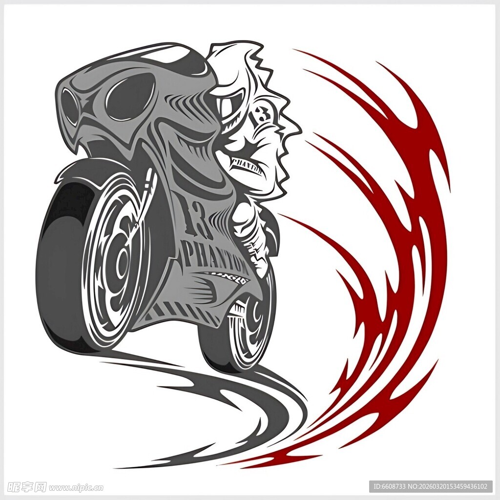 酷炫摩托车动感飞驰画面