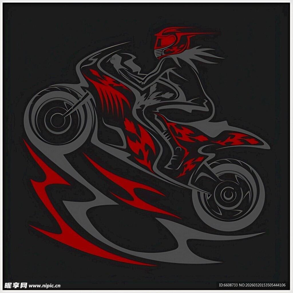 炫酷摩托骑手图案设计
