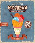 复古风美味冰淇淋海报
