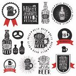 啤酒主题复古风格图标集