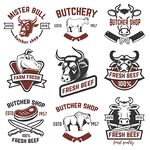 复古风肉类屠宰标志设计