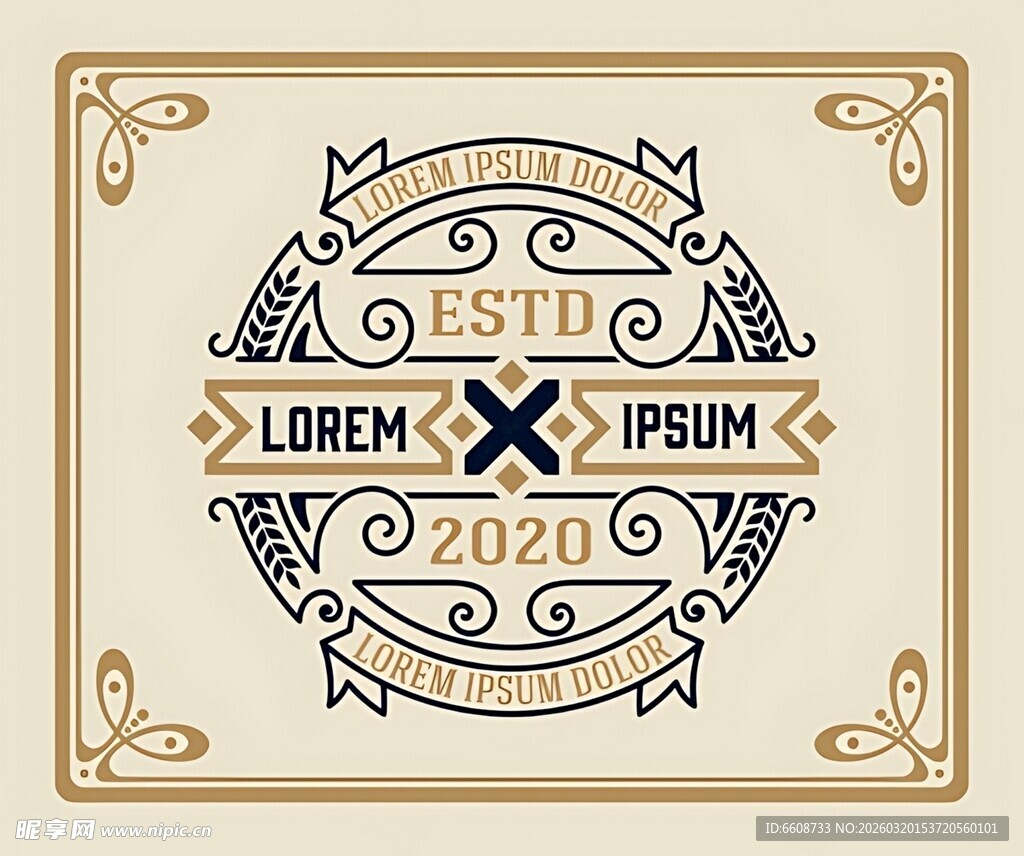 复古风格装饰性文字图案