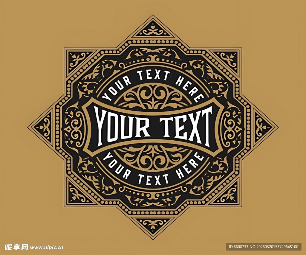 复古风格装饰性文字设计