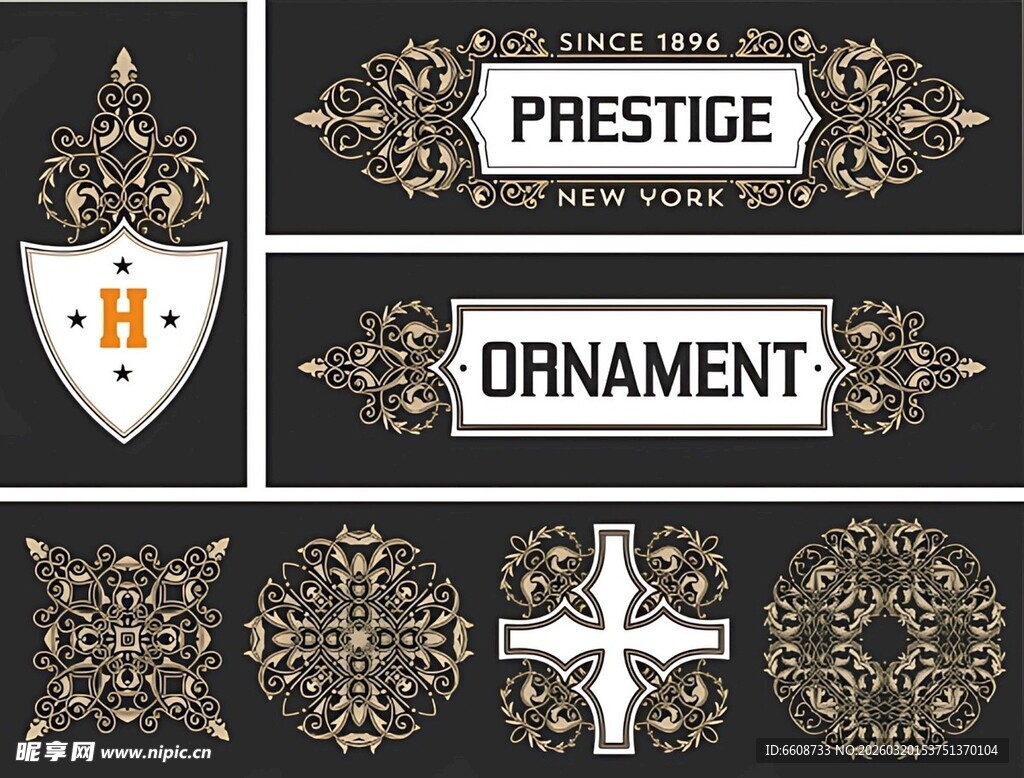 复古华丽装饰元素集合