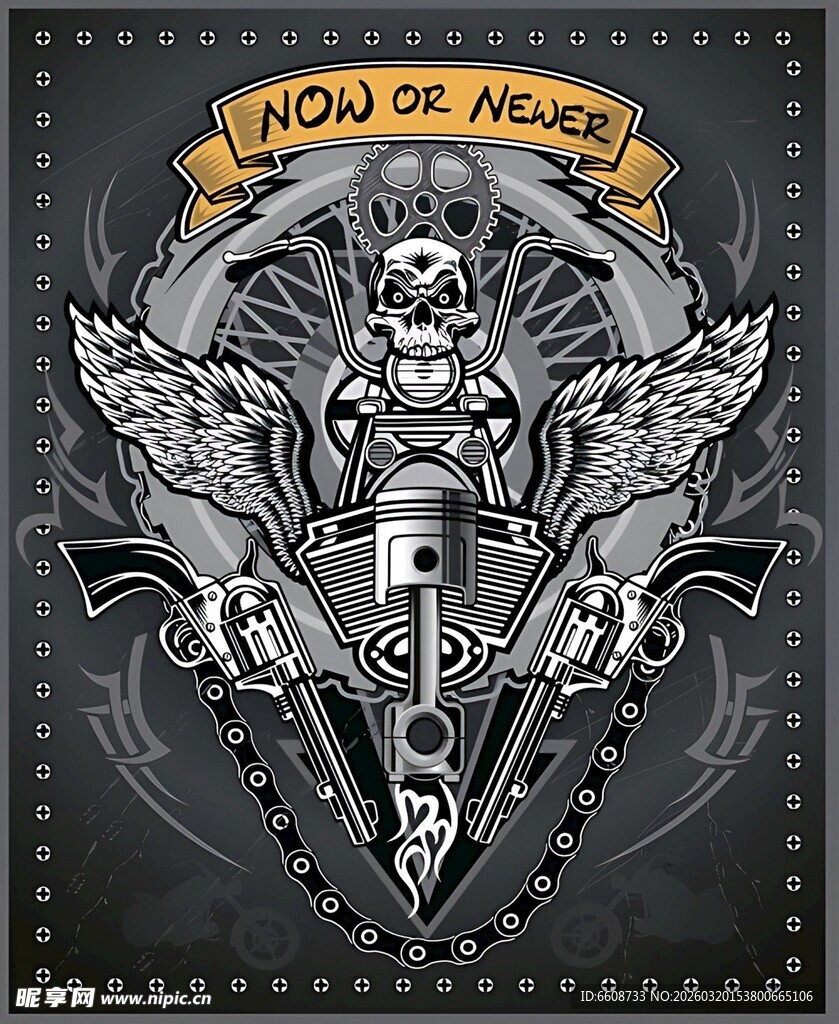 摩托车主题酷炫艺术图案