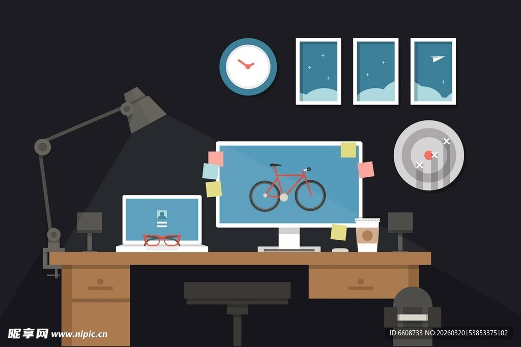 简约风创意办公桌面场景