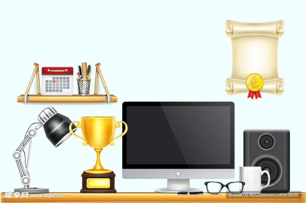办公桌的荣誉与办公装备