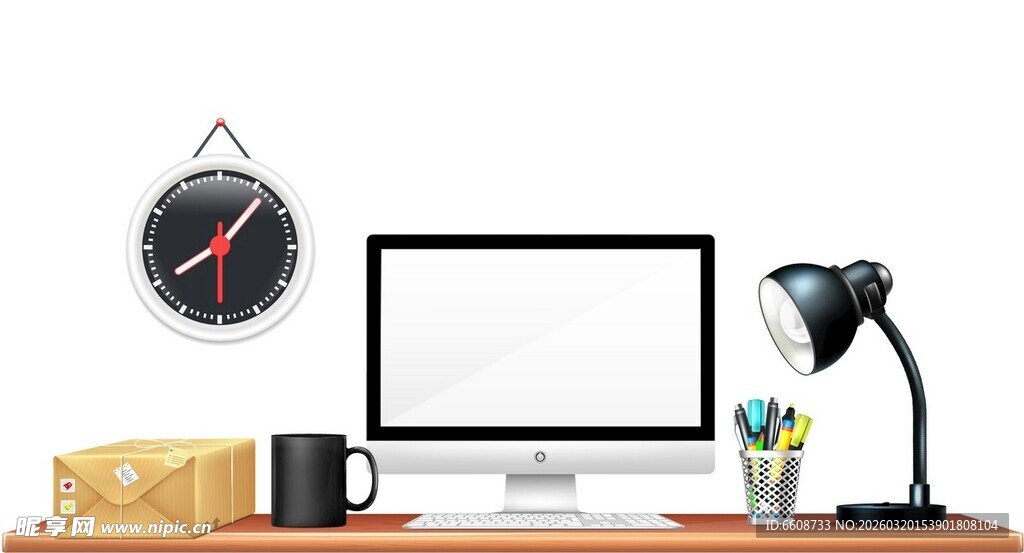 简约办公桌面布置展示