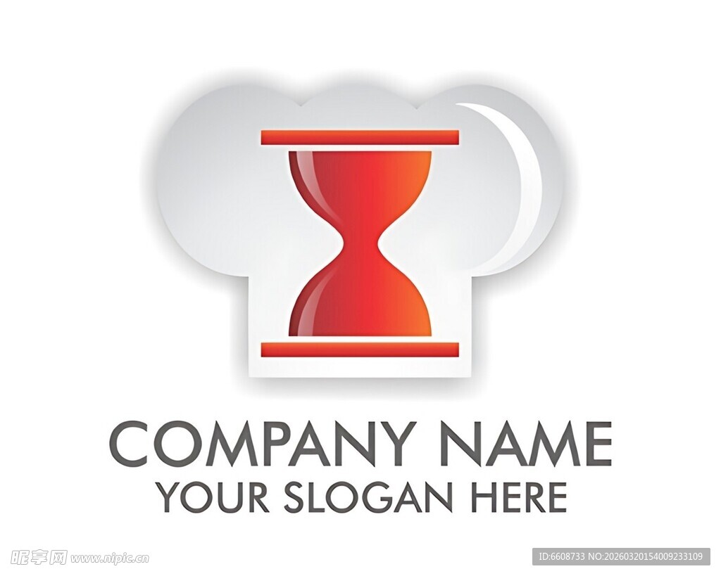 沙漏厨师帽标志设计