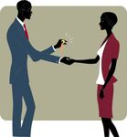 商务人士握手合作瞬间