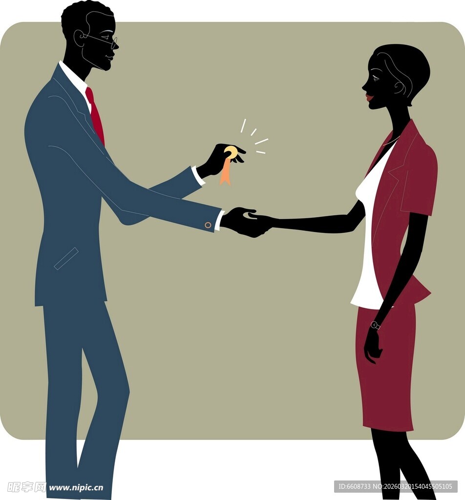 商务人士握手合作瞬间