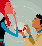 男子跪地向女子浪漫求婚