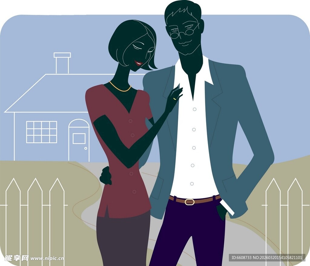 一对黑人情侣的温馨画面