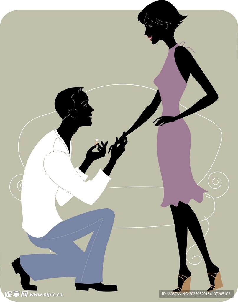 男子跪地向女子求婚场景