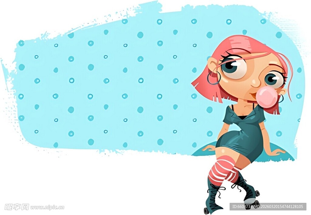 俏皮卡通女孩甜美形象