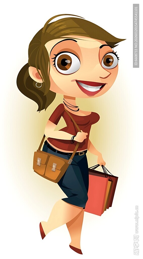 快乐购物的时尚女孩