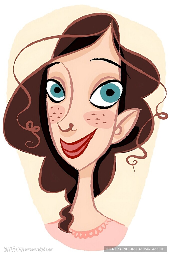 俏皮雀斑女孩卡通头像