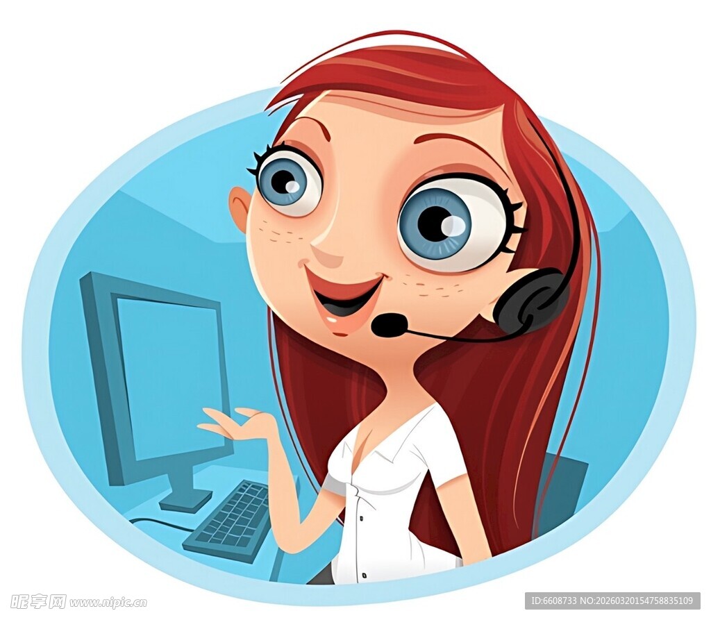 客服女孩热情服务