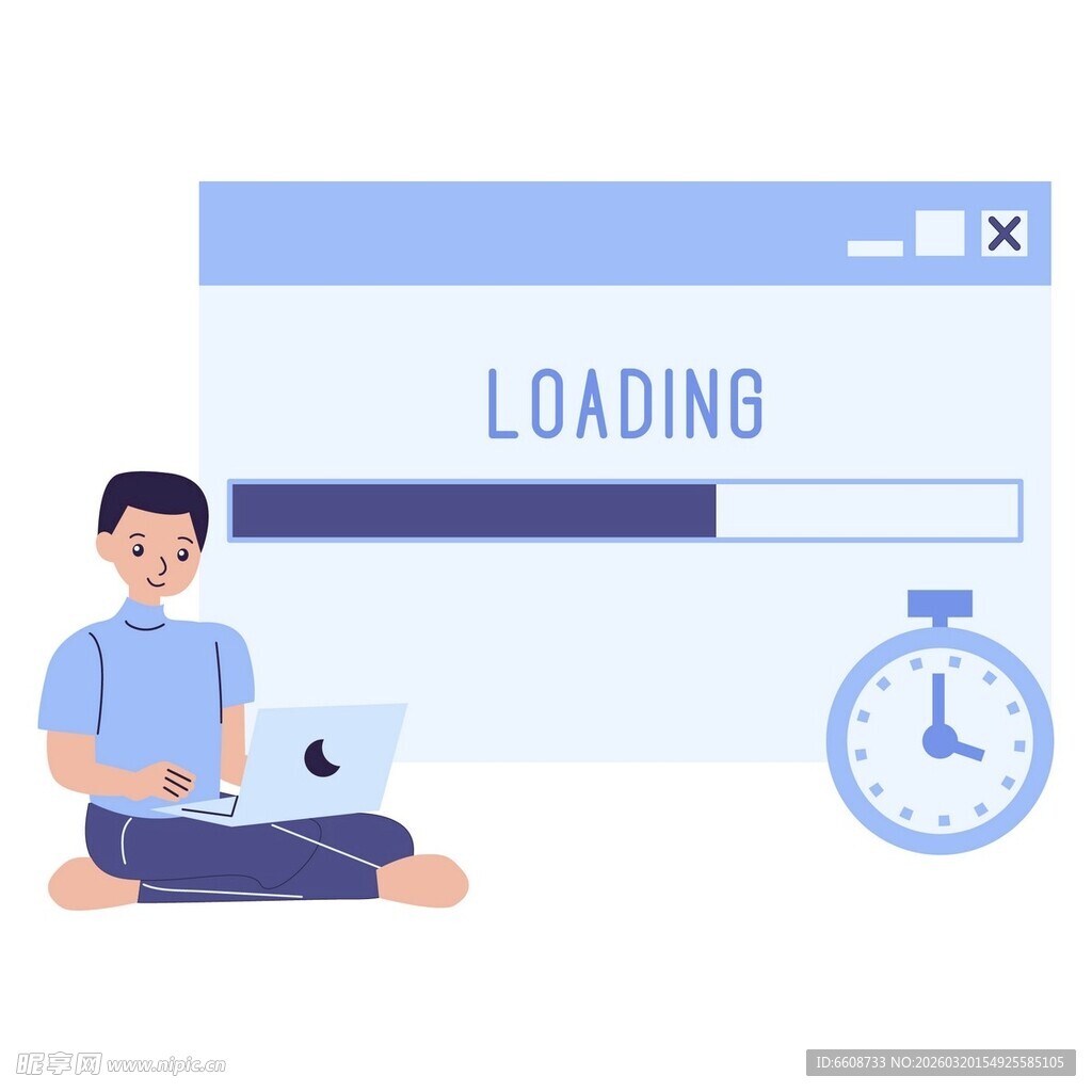 男子等待加载进度画面