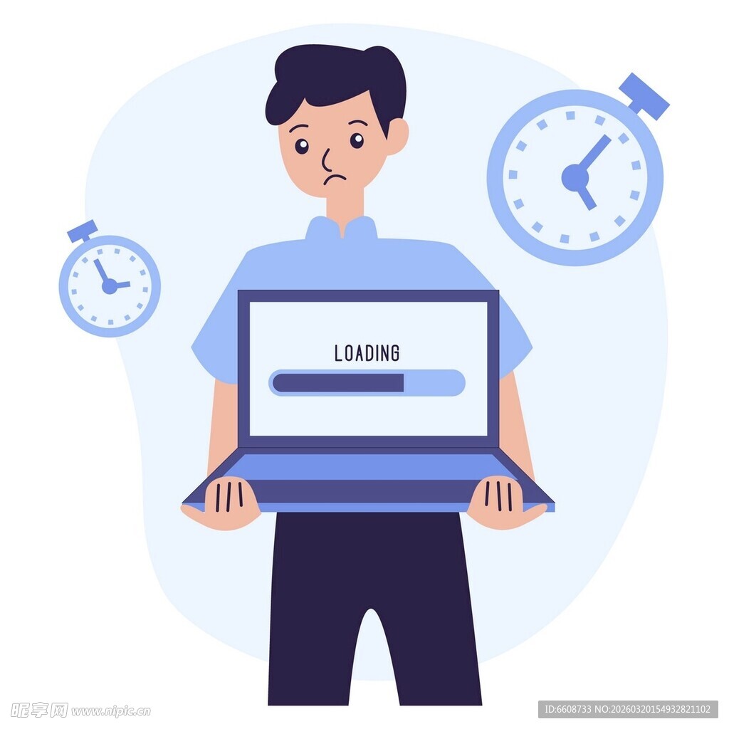 男子专注使用笔记本电脑