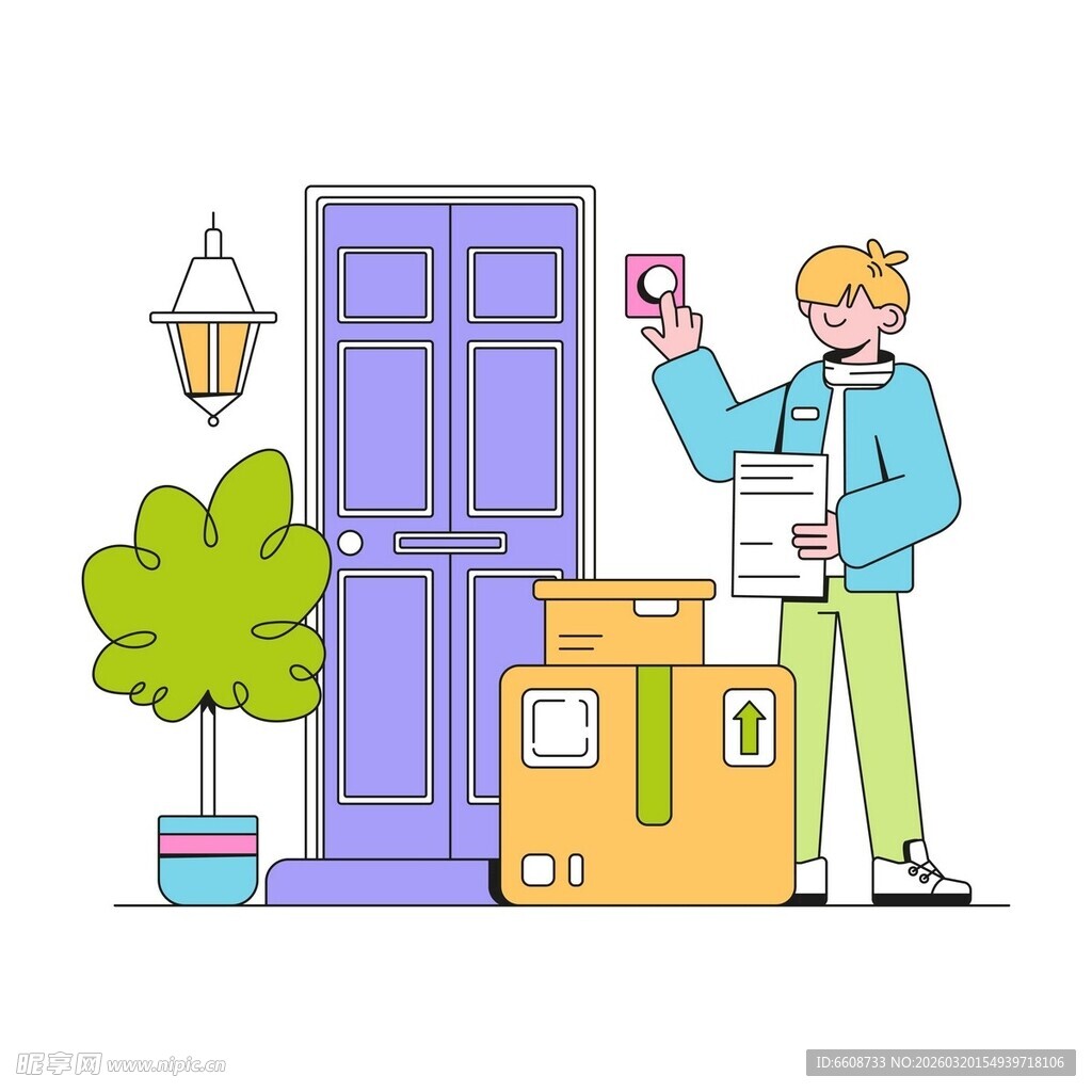 男子家门口手持钥匙准备进屋