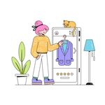 女孩打开衣柜挑选衣服