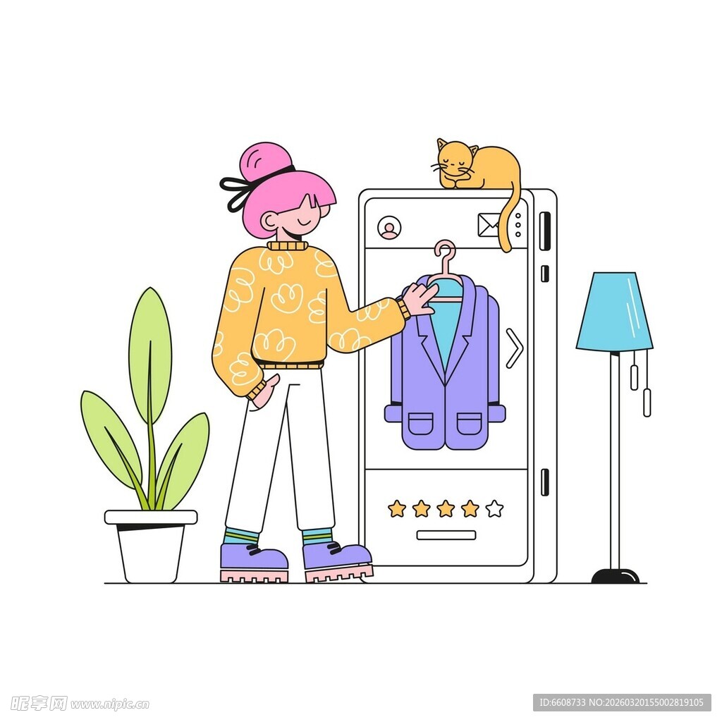 女孩打开衣柜挑选衣服