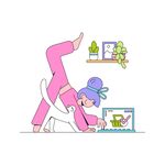 女孩家中做瑜伽高难度动作