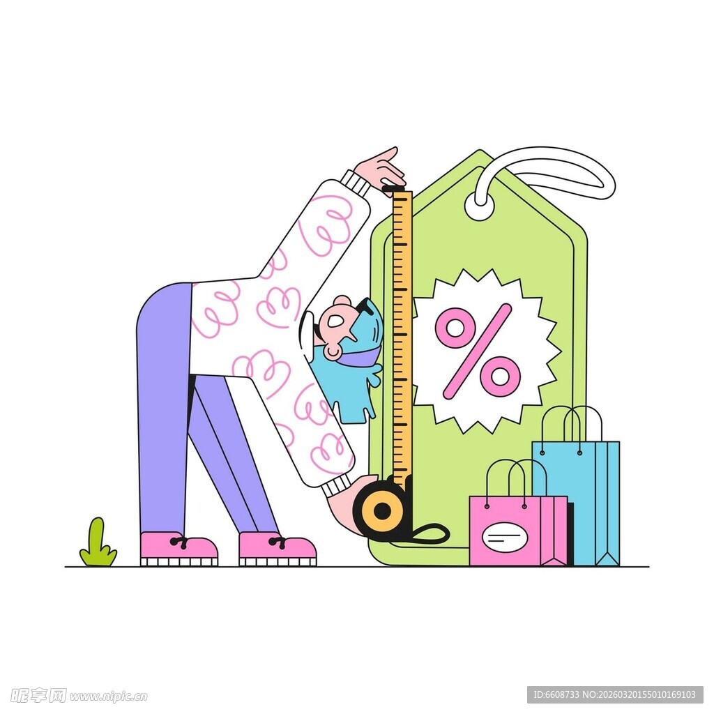 女子挑选折扣商品