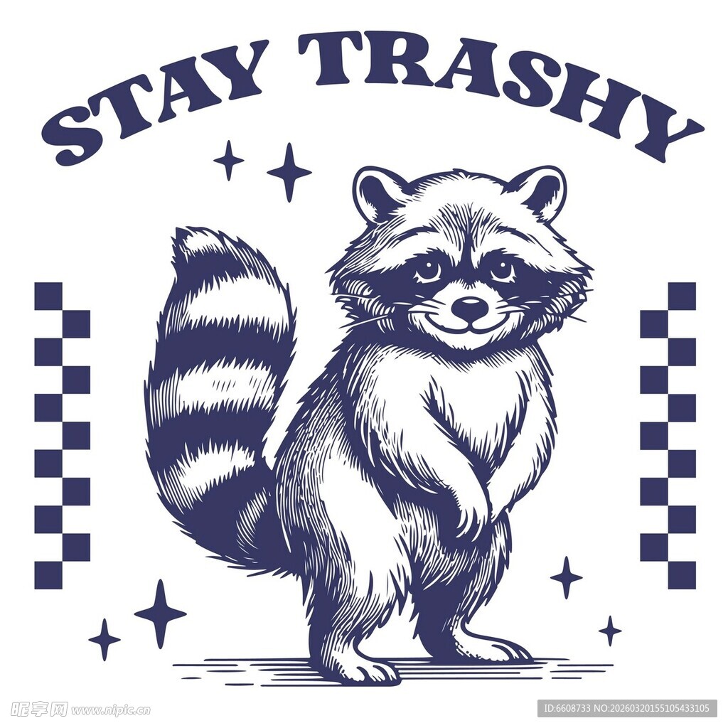 浣熊图案保持不羁风格