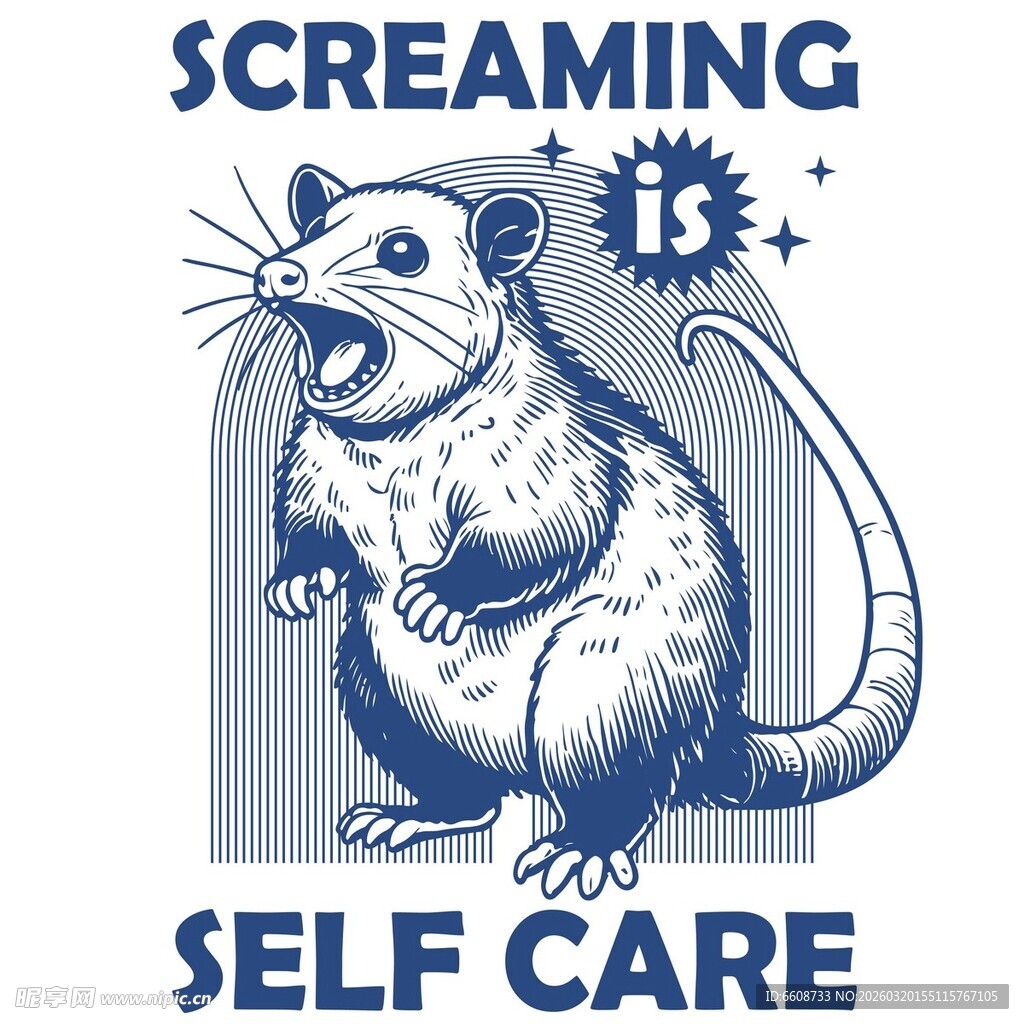 尖叫老鼠自我关怀主题图