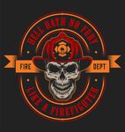 骷髅消防员徽章图案设计