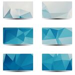 蓝色多边形几何背景图