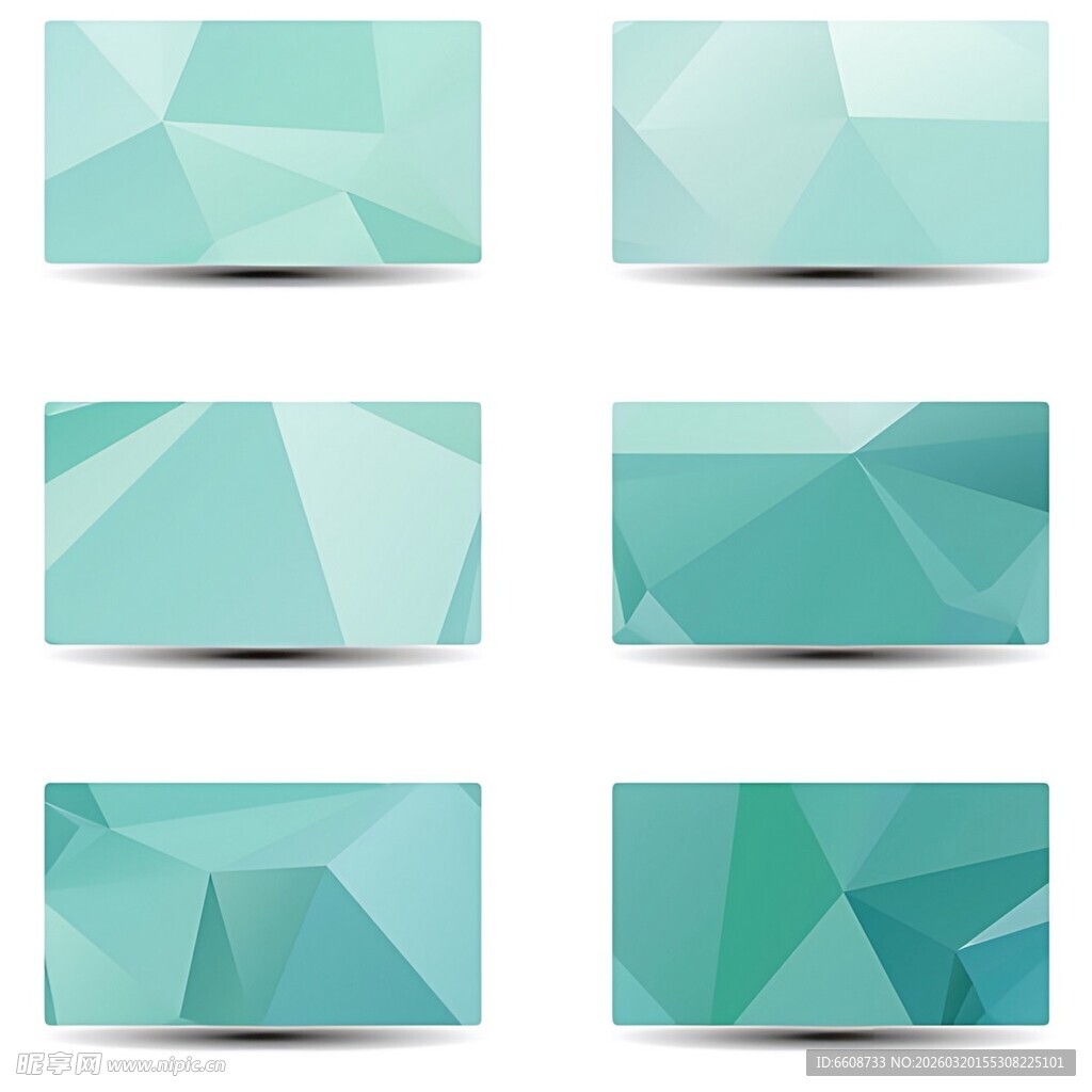 蓝绿色多边形几何背景图