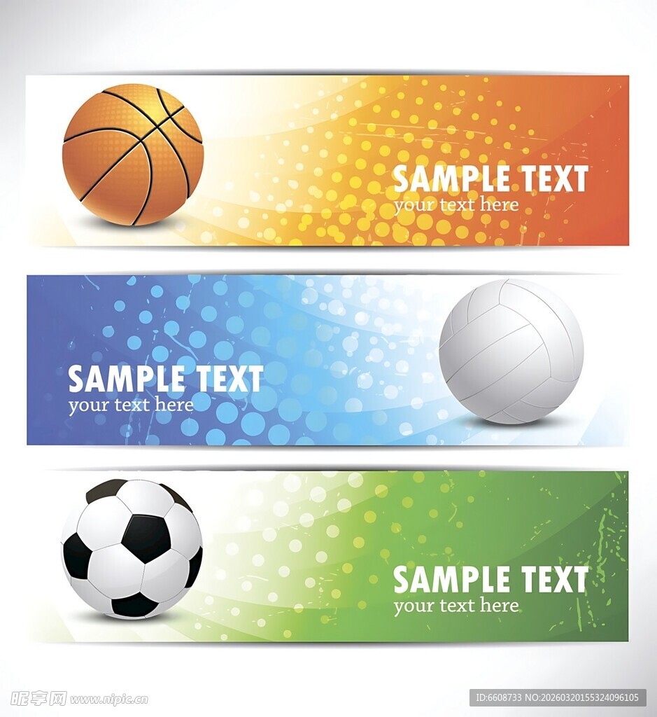 运动主题横幅模板