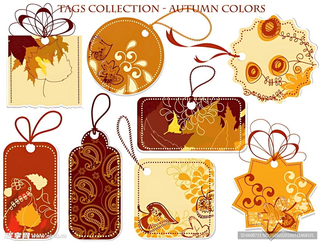 复古风格节日饼干标签