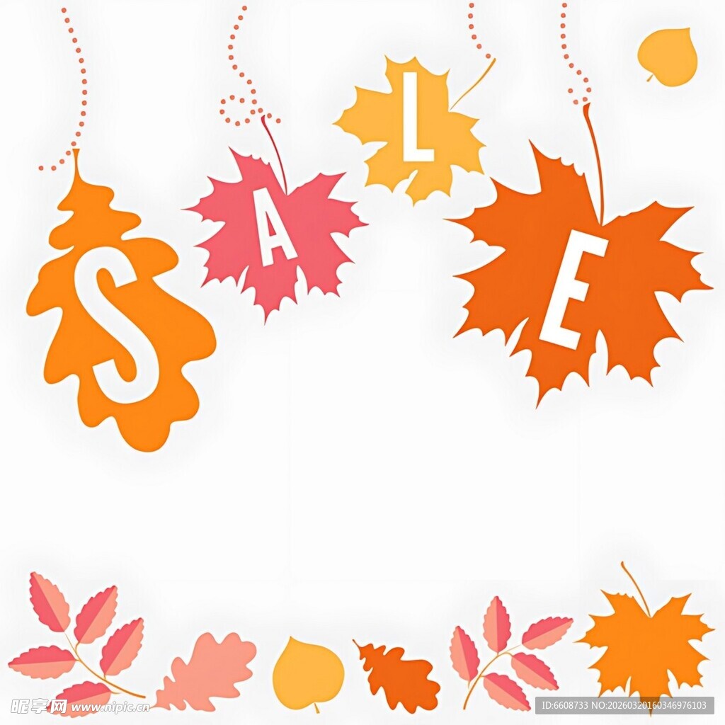 秋季字母装饰元素集合