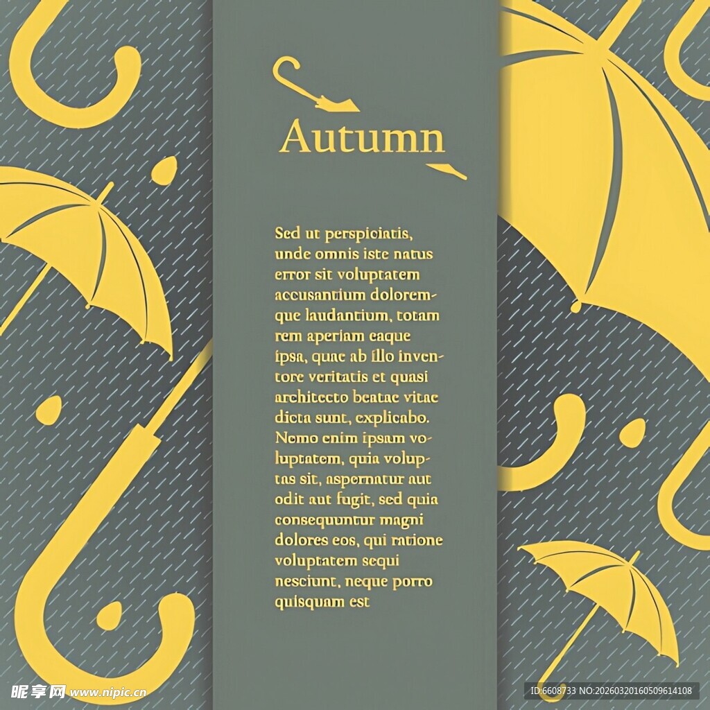 秋季雨伞主题装饰背景图