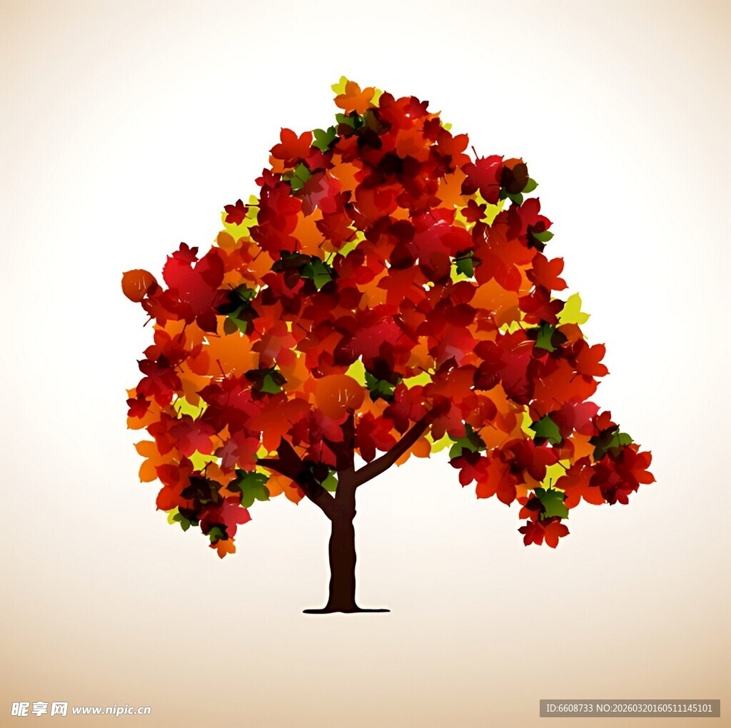 秋日红枫艺术插画