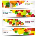 多彩几何形状横幅设计