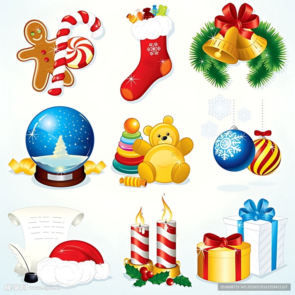 圣诞装饰物品集合