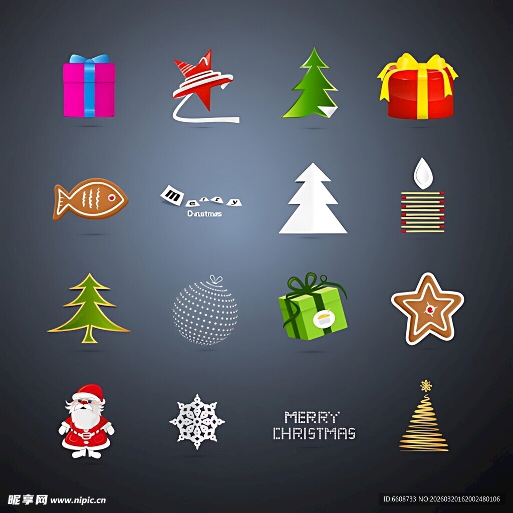 圣诞元素图标集合
