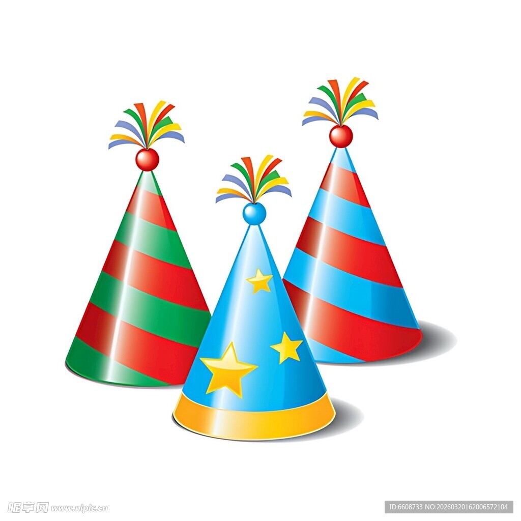 彩色派对帽装饰图