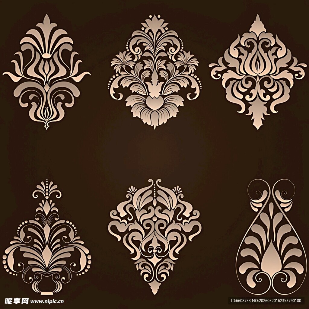 复古华丽花纹装饰图案