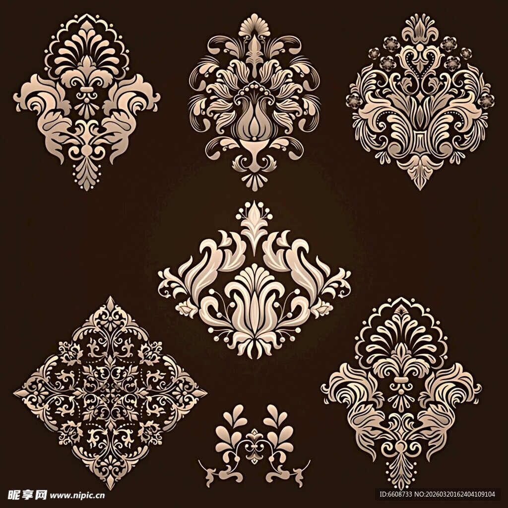 复古华丽装饰花纹图案