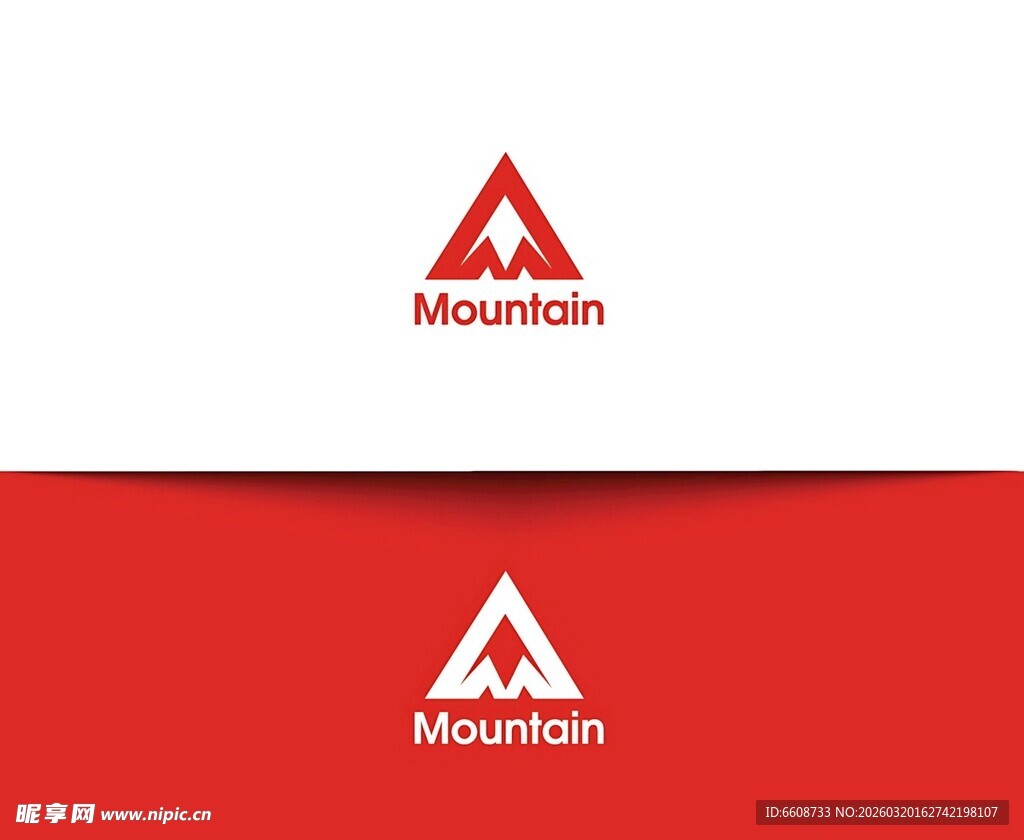 红色三角形品牌标志设计