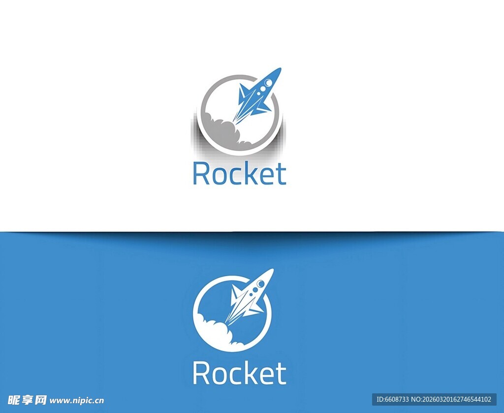 火箭主题简约标志设计